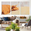 Minimal Longhorn Bull Wall Art Canvas Print, Neutral Western by MyGreatCanvas | Canvas Wall Art Prints | Photo Prints & Wall Decor