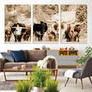 Western Longhorn Herd Wall Art Canvas Print, Sepia Texas by MyGreatCanvas | Canvas Wall Art Prints | Photo Prints & Wall Decor