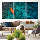Turquoise Ocean Boat Wall Art Canvas Print by MyGreatCanvas | Canvas Wall Art Prints | Photo Prints & Wall Decor
