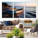 Coastal Fishing Boats Wall Art Canvas Print, Sunset Beach by MyGreatCanvas | Canvas Wall Art Prints | Photo Prints & Wall Decor