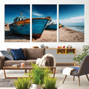 Coastal Fishing Boats Wall Art Canvas Print, Sunset Beach by MyGreatCanvas | Canvas Wall Art Prints | Photo Prints & Wall Decor