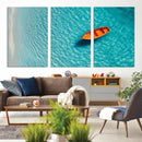 Minimalist Boat Wall Art Canvas Print, Aerial Sea Landscape by MyGreatCanvas | Canvas Wall Art Prints | Photo Prints & Wall Decor
