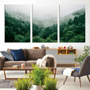 Misty Pine Forest Wall Art Canvas Print, Foggy Evergreen by MyGreatCanvas | Canvas Wall Art Prints | Photo Prints & Wall Decor