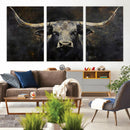 Rustic Longhorn Bull Wall Art Canvas Print – Vintage Western by MyGreatCanvas | Canvas Wall Art Prints | Photo Prints & Wall Decor
