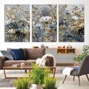 Abstract Floral Wall Art Canvas Print – Gold and Blue by MyGreatCanvas | Canvas Wall Art Prints | Photo Prints & Wall Decor