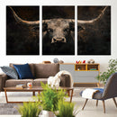 Vintage Longhorn Bull Wall Art Canvas Print – Rustic Western by MyGreatCanvas | Canvas Wall Art Prints | Photo Prints & Wall Decor