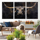 Abstract Longhorn Bull Wall Art Canvas Print – Rustic by MyGreatCanvas | Canvas Wall Art Prints | Photo Prints & Wall Decor