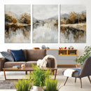 Neutral Abstract Lake Landscape Wall Art Canvas Print by MyGreatCanvas | Canvas Wall Art Prints | Photo Prints & Wall Decor