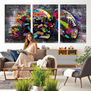 Graffiti American Football Helmet Street Art Wall Art Canvas