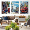 London City Street Wall Art Canvas Print, Big Ben & Red Bus by MyGreatCanvas | Canvas Wall Art Prints | Photo Prints & Wall Decor