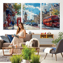 London Street Canvas Wall Art — Big Ben Red Bus Print | Oil by MyGreatCanvas | Canvas Wall Art Prints | Photo Prints & Wall Decor