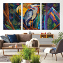 Colorful Heron Wall Art Canvas Print Tropical Bird Abstract by MyGreatCanvas | Canvas Wall Art Prints | Photo Prints & Wall Decor