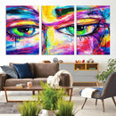 Colorful Abstract Face Wall Art Canvas Print – Modern Pop by MyGreatCanvas | Canvas Wall Art Prints | Photo Prints & Wall Decor