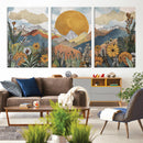 Boho Mountain Landscape Large Wall Art, Horizontal Gold by MyGreatCanvas | Canvas Wall Art Prints | Photo Prints & Wall Decor