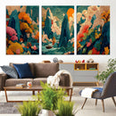 Colorful Japanese Landscape Print: Maximalist Panoramic Wall by MyGreatCanvas | Canvas Wall Art Prints | Photo Prints & Wall Decor