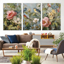 Vintage Birds and Flowers Wall Art Canvas Print, Botanical by MyGreatCanvas | Canvas Wall Art Prints | Photo Prints & Wall Decor