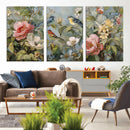 Vintage Birds and Flowers Wall Art Canvas Print, Botanical by MyGreatCanvas | Canvas Wall Art Prints | Photo Prints & Wall Decor