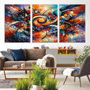 Geometric Abstract Wall Art Canvas Print, Orange Blue by MyGreatCanvas | Canvas Wall Art Prints | Photo Prints & Wall Decor