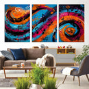 Geometric Abstract Wall Art Canvas Print, Orange Blue by MyGreatCanvas | Canvas Wall Art Prints | Photo Prints & Wall Decor