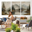 Vintage Mountain Landscape Wall Art Canvas Print Set, Rustic by MyGreatCanvas | Canvas Wall Art Prints | Photo Prints & Wall Decor