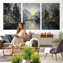 Drip Style Forest Lake Gold Art — Abstract Expressionist by MyGreatCanvas | Canvas Wall Art Prints | Photo Prints & Wall Decor