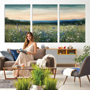 Wildflower Meadow Oil Painting Canvas — Daisy Lavender