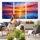 Colorful Knife Ocean Sunset Canvas — Orange Pink Teal by MyGreatCanvas | Canvas Wall Art Prints | Photo Prints & Wall Decor