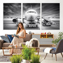 Airplane Wall Art Canvas Print, Black and White Jet Aircraft by MyGreatCanvas | Canvas Wall Art Prints | Photo Prints & Wall Decor