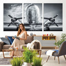 Propeller Plane Wall Art Canvas Print, Black and White by MyGreatCanvas | Canvas Wall Art Prints | Photo Prints & Wall Decor