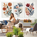 Watercolor Botanical Canvas Wall Art Set, Navy Terracotta by MyGreatCanvas | Canvas Wall Art Prints | Photo Prints & Wall Decor