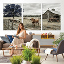 Texas Longhorn Canvas Wall Art, Rustic Farm Barn Bluebonnet by MyGreatCanvas | Canvas Wall Art Prints | Photo Prints & Wall Decor