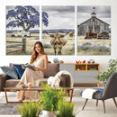 Texas Longhorn Canvas Wall Art, Rustic Farm Barn Bluebonnet by MyGreatCanvas | Canvas Wall Art Prints | Photo Prints & Wall Decor