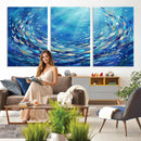 School of Fish Canvas Print | Blue Ocean Underwater Wall Art by MyGreatCanvas | Canvas Wall Art Prints | Photo Prints & Wall Decor