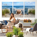 Large Beach Canvas Wall Art Coastal Adirondack Chairs Ocean by MyGreatCanvas | Canvas Wall Art Prints | Photo Prints & Wall Decor