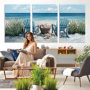 Beach Canvas Wall Art Coastal Adirondack Chairs Ocean by MyGreatCanvas | Canvas Wall Art Prints | Photo Prints & Wall Decor