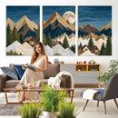 Moonlit Mountain Cabin Wall Art Canvas Print, Rustic Mountain Landscape Canvas Print, Woodland Cabin Wall Decor, Framed Nature Artwork Ready to Hang by MyGreatCanvas | Canvas Wall Art Prints | Photo Prints & Wall Decor
