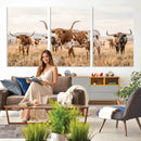 Texas Longhorn Canvas Wall Art, Rustic Farm Animal Photography Print, Farmhouse Country Decor, Western Ranch Art by MyGreatCanvas | Canvas Wall Art Prints | Photo Prints & Wall Decor