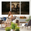 Texas Longhorn Bull Canvas Wall Art, Western Ranch Cattle Photography Print, Rustic Farmhouse Cowboy Decor Artwork by MyGreatCanvas | Canvas Wall Art Prints | Photo Prints & Wall Decor