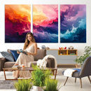 Colorful Abstract Canvas Wall Art Print, Vibrant Popup Color Art Print