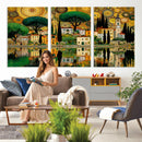 Gustav Klimt Golden Cityscape Wall Art Canvas Print,