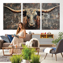 Texas Longhorn Skull Canvas Wall Art Rustic Western Decor Print by MyGreatCanvas | Canvas Wall Art Prints | Photo Prints & Wall Decor