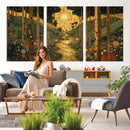 Gustav Klimt Style Forest Canvas Wall Art, Golden Forest Path Floral Art Nouveau Print, Enchanted Woodland Decor by MyGreatCanvas | Canvas Wall Art Prints | Photo Prints & Wall Decor