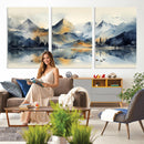 Lake Abstract Mountain Wall Art Canvas Print