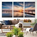 Wooden Pier on Seascape and Sunset Wall Art Canvas Print by MyGreatCanvas | Canvas Wall Art Prints | Photo Prints & Wall Decor