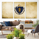 Massachusetts Flag Wall Art Canvas Print