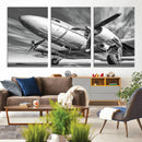 Vintage Airplane on Runway Canvas Print by MyGreatCanvas | Canvas Wall Art Prints | Photo Prints & Wall Decor