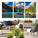 Moraine Lake 3-Panel Wall Art, Majestic Mountain and Lake by MyGreatCanvas | Canvas Wall Art Prints | Photo Prints & Wall Decor
