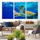 Sea Turtle Wall Art Canvas Print, Sea life in the Ocean Wall