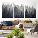 Misty Forest Canvas Wall Art – Monochrome Triptych Pine Tree by MyGreatCanvas | Canvas Wall Art Prints | Photo Prints & Wall Decor
