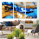 Blue Orange Marble Fluid Effect Canvas Wall Art Print by MyGreatCanvas | Canvas Wall Art Prints | Photo Prints & Wall Decor